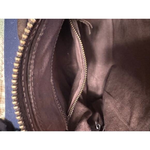 Rare FRYE Chocolate Brown Leather Braided Samantha Satchel Bag - Picture 9 of 15